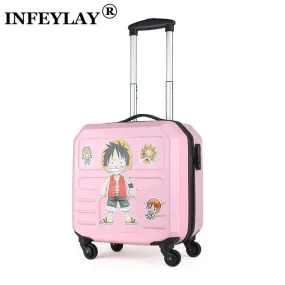 16 Inches Creative Computer Case Girl Students Abs Pc Trolley Case Woman Travel Luggage Suitcase