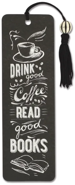 Coffee and Books Beaded Bookmark