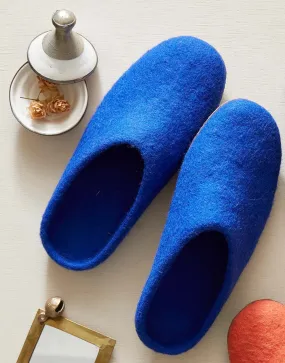 Men's Handmade Eco Felt Suede Sole Mule Slippers – Marrakesh Blue