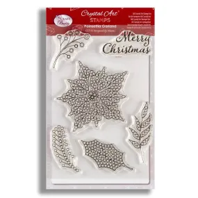 "Poinsettia Garland" Crystal Art A6 Stamp Set