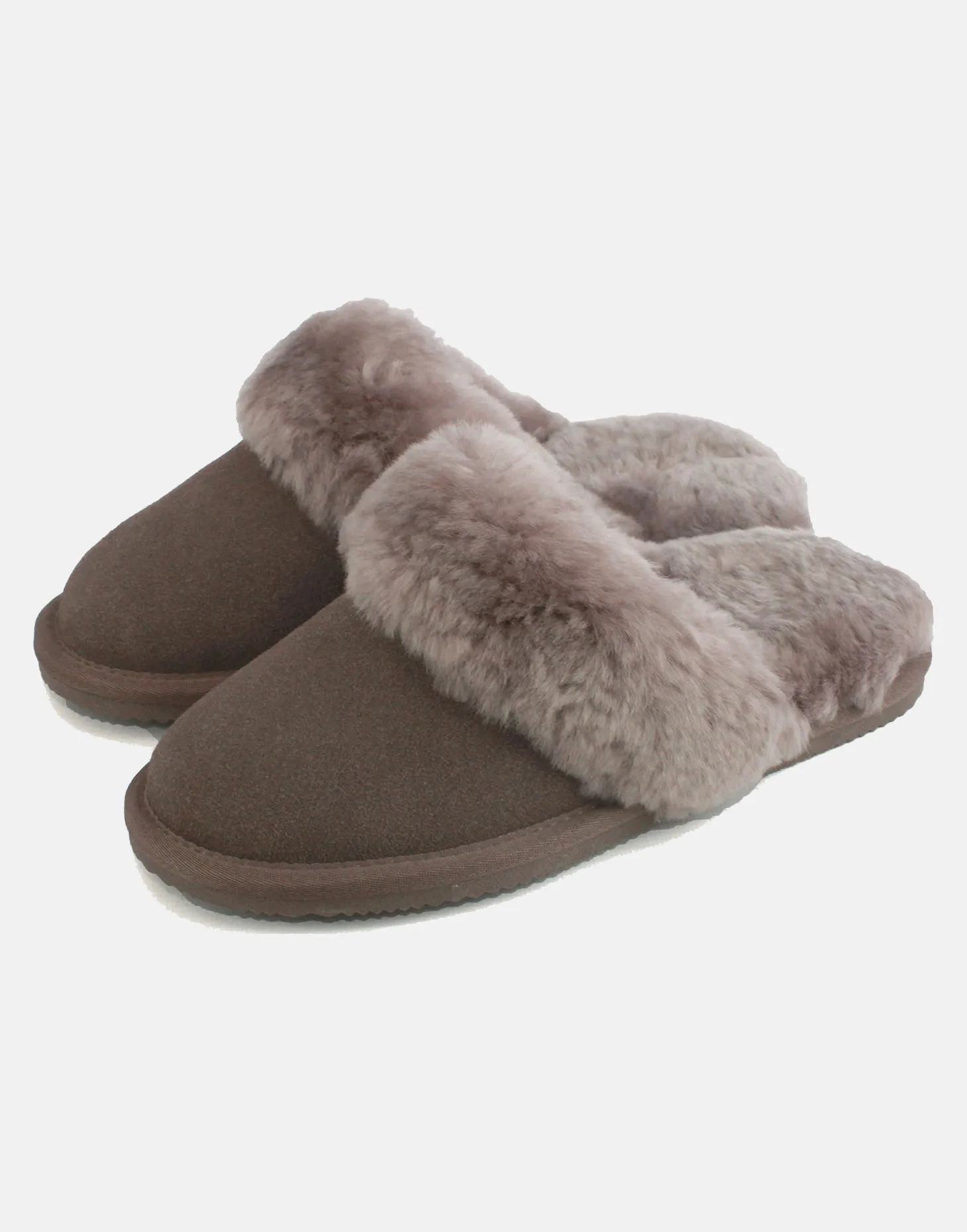 Women's Bracken Sheepskin and Suede Slippers – Truffle